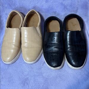 Universal tread Black and Tan Slip-On Sneakers